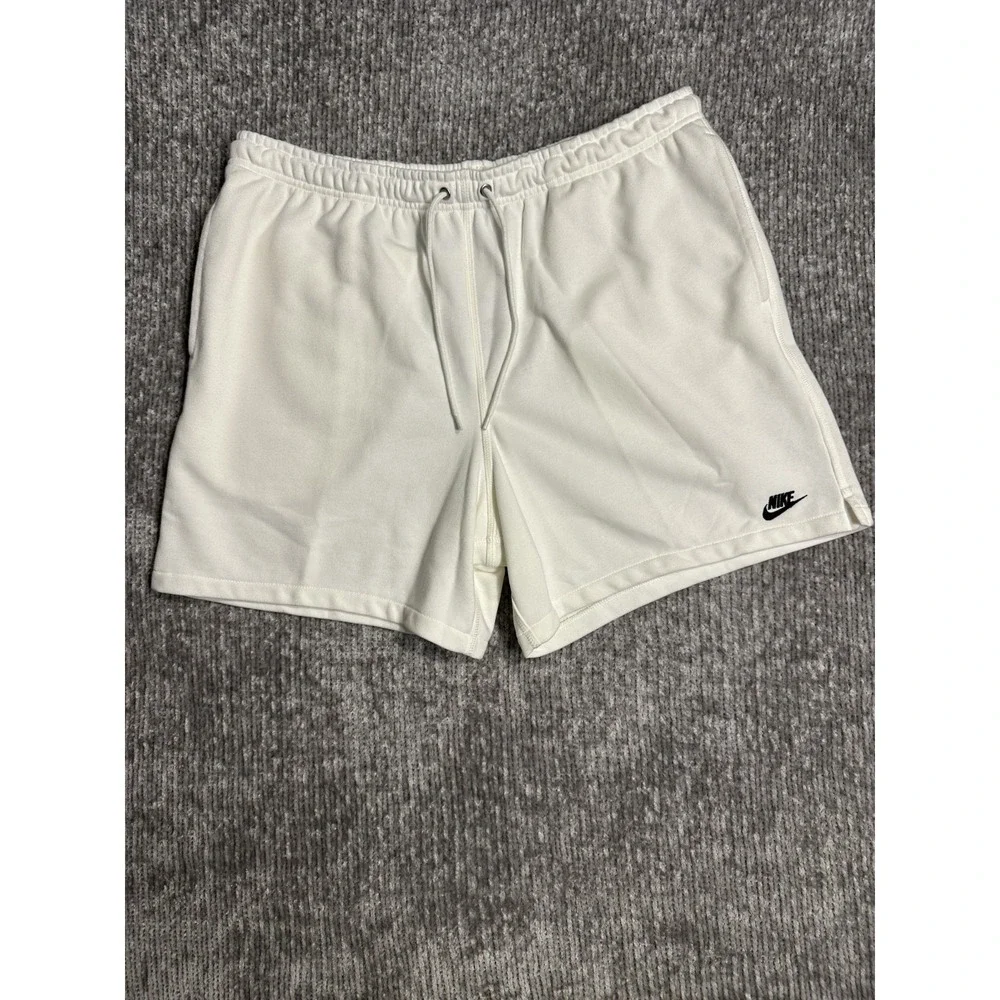 Nike Mens Club Lightweight French Terry Flow Shorts White L FN3520-133